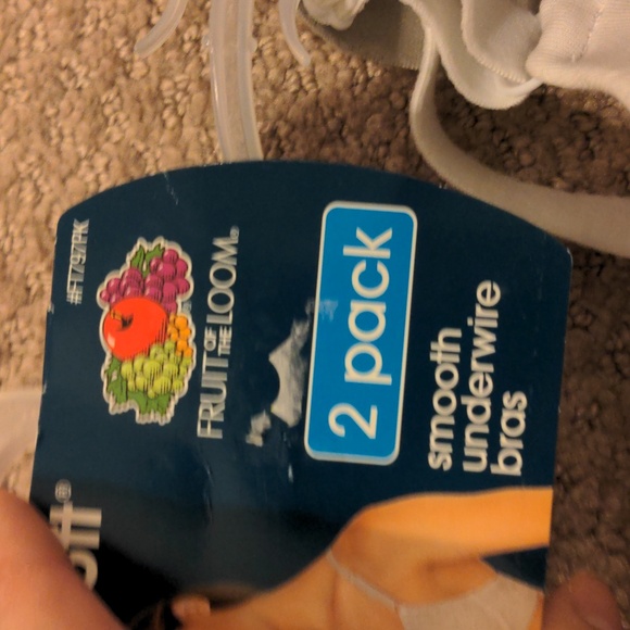 FRUIT OF THE LOOM 2 pack Grey and White Lightly Lined Full Coverage Bras NWT - Picture 4 of 8